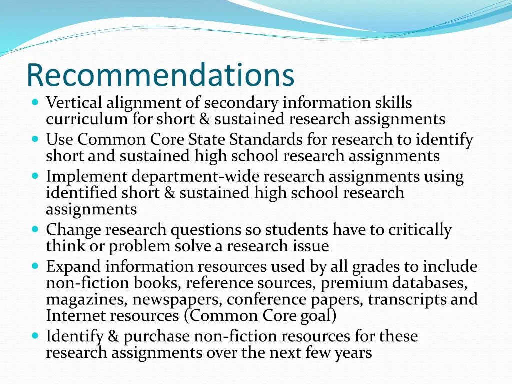 recommendations vertical alignment of secondary