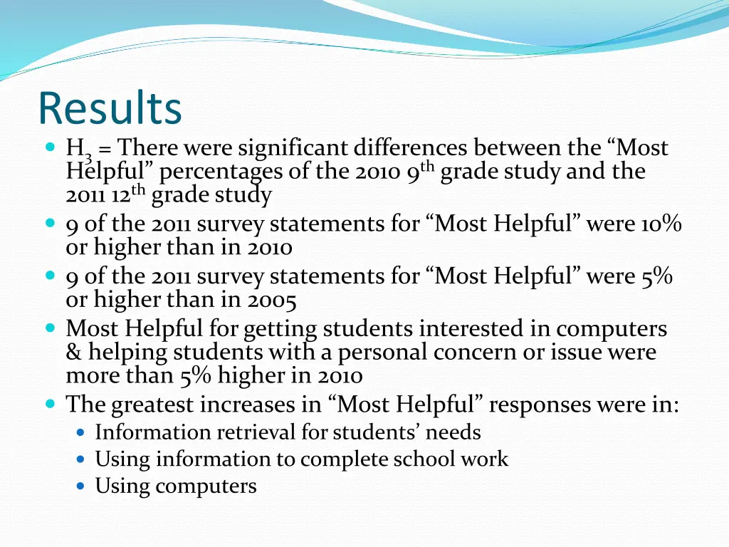 results h 3 there were significant differences