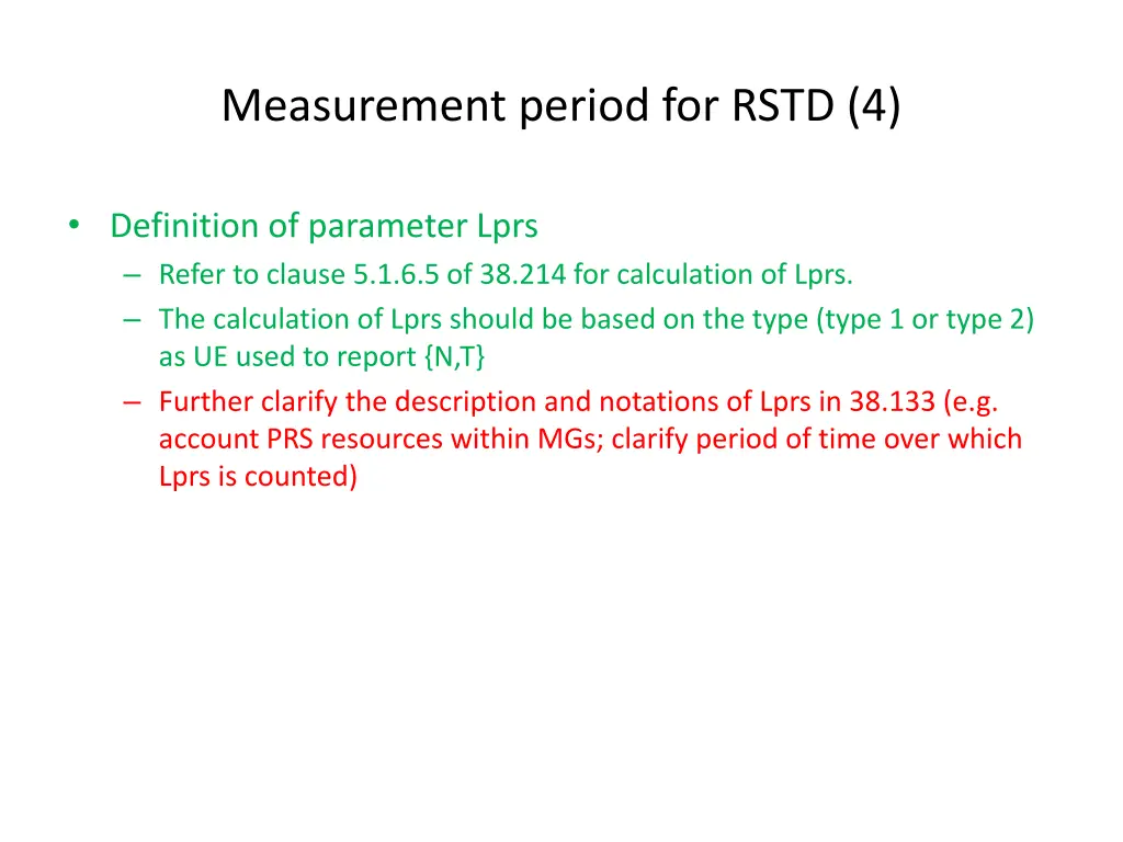 measurement period for rstd 4