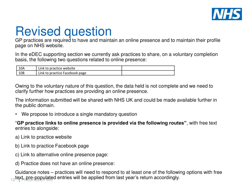 revised question gp practices are required