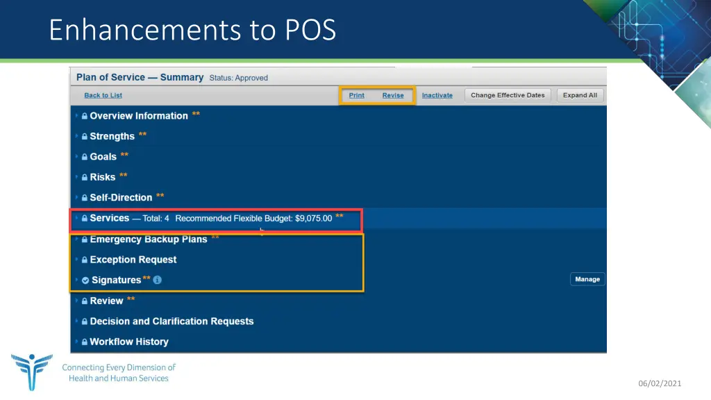 enhancements to pos 1