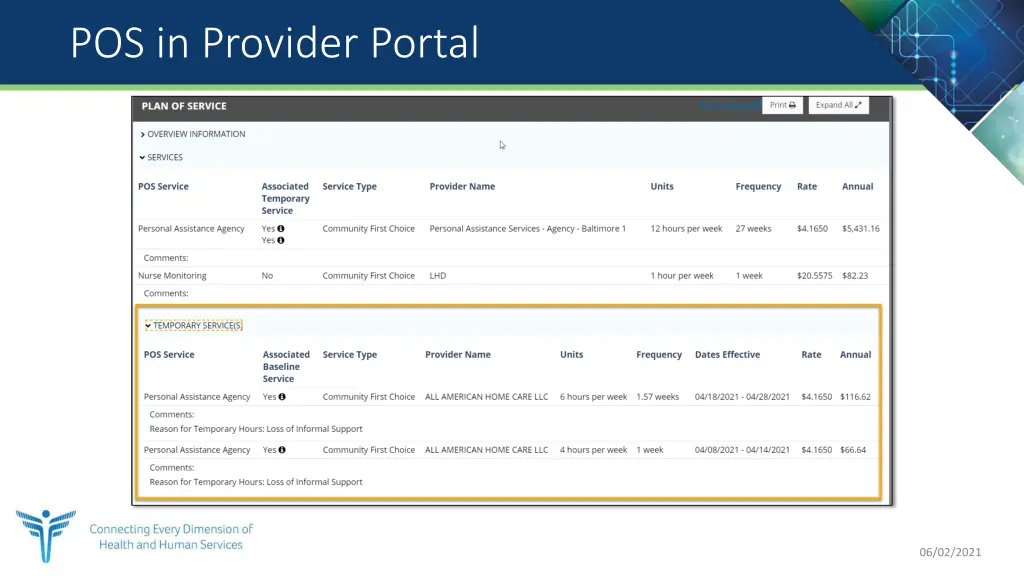 pos in provider portal