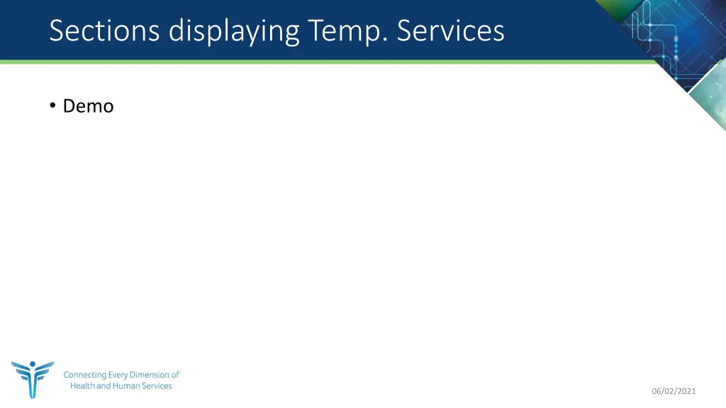 sections displaying temp services