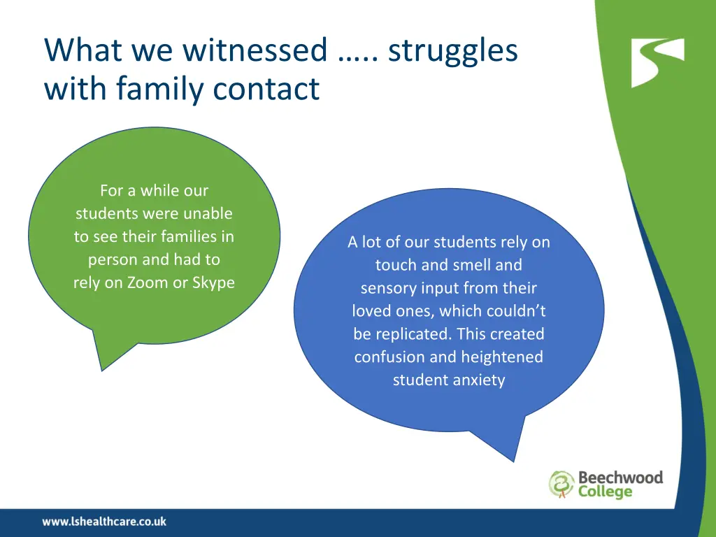 what we witnessed struggles with family contact