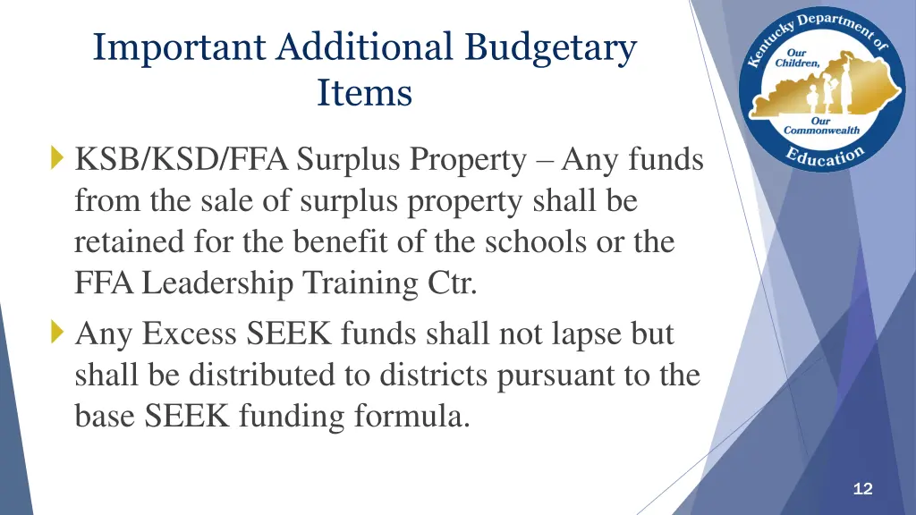 important additional budgetary items