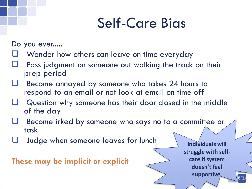 self care bias