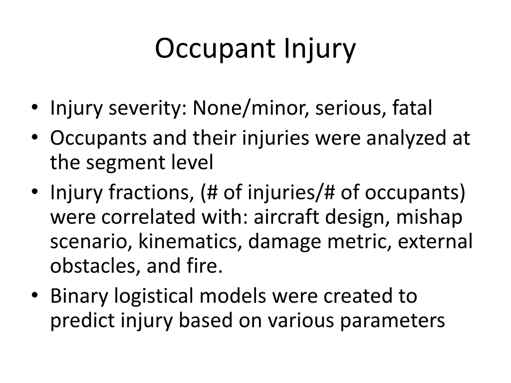 occupant injury