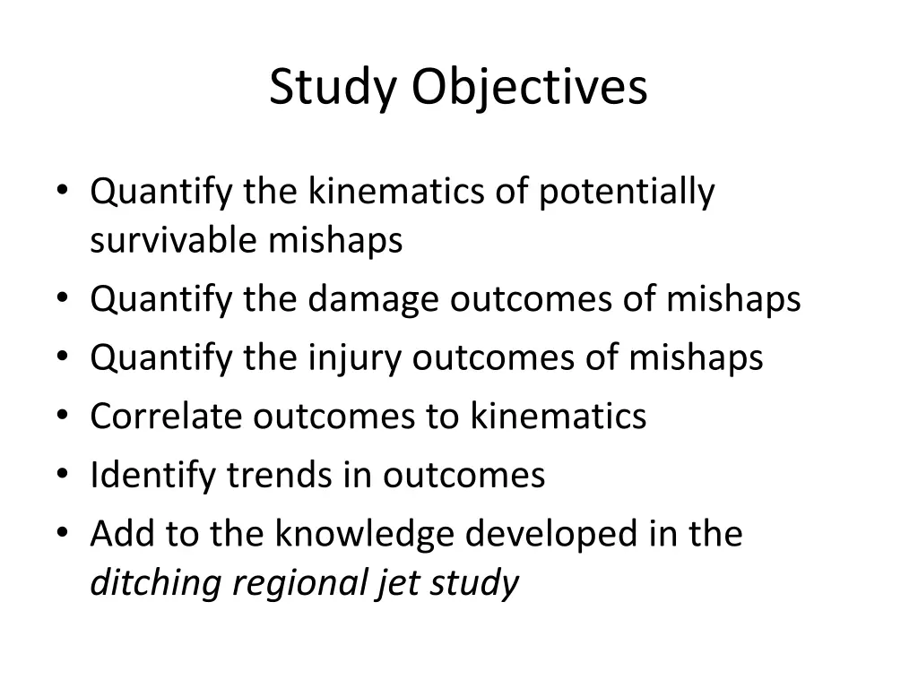 study objectives