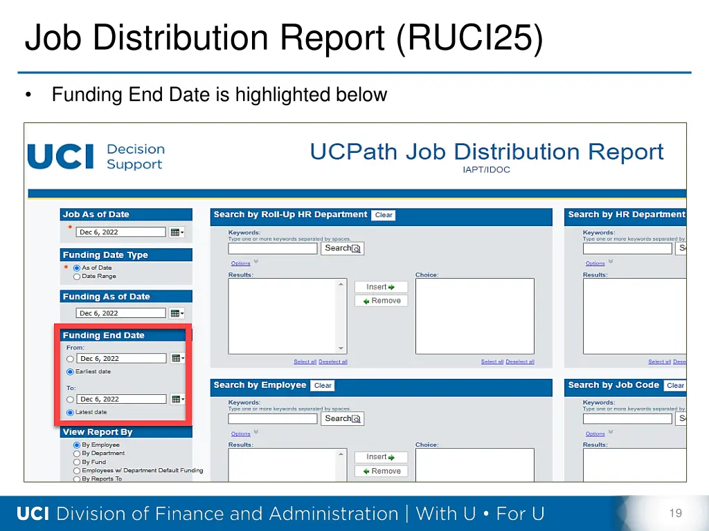 job distribution report ruci25