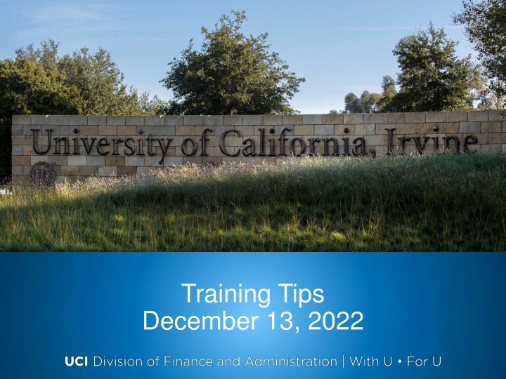 training tips december 13 2022