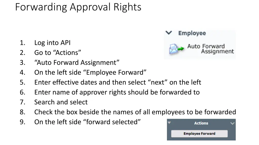 forwarding approval rights