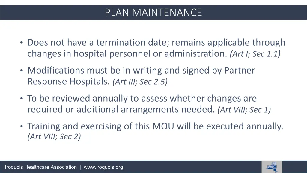 plan maintenance