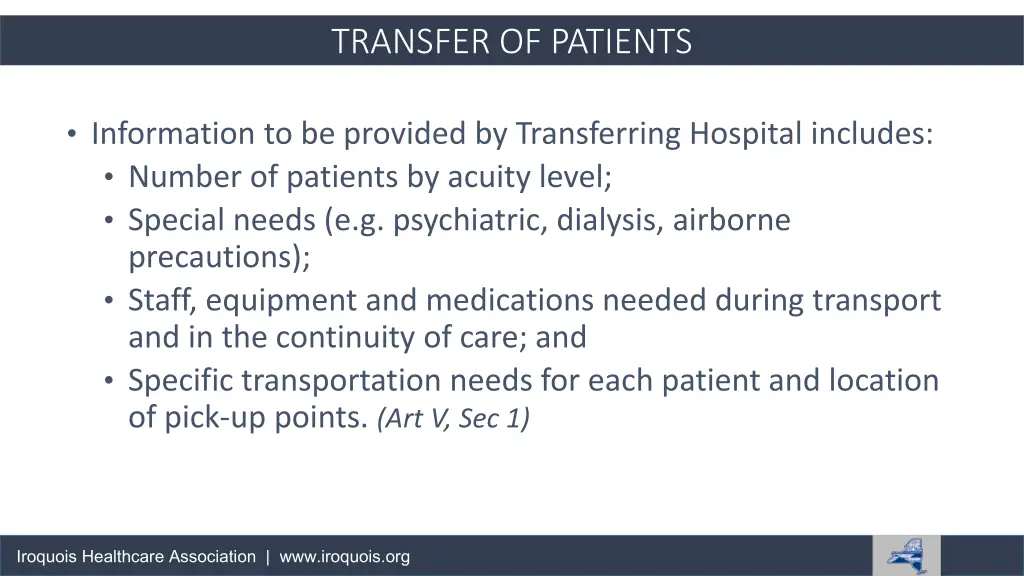 transfer of patients