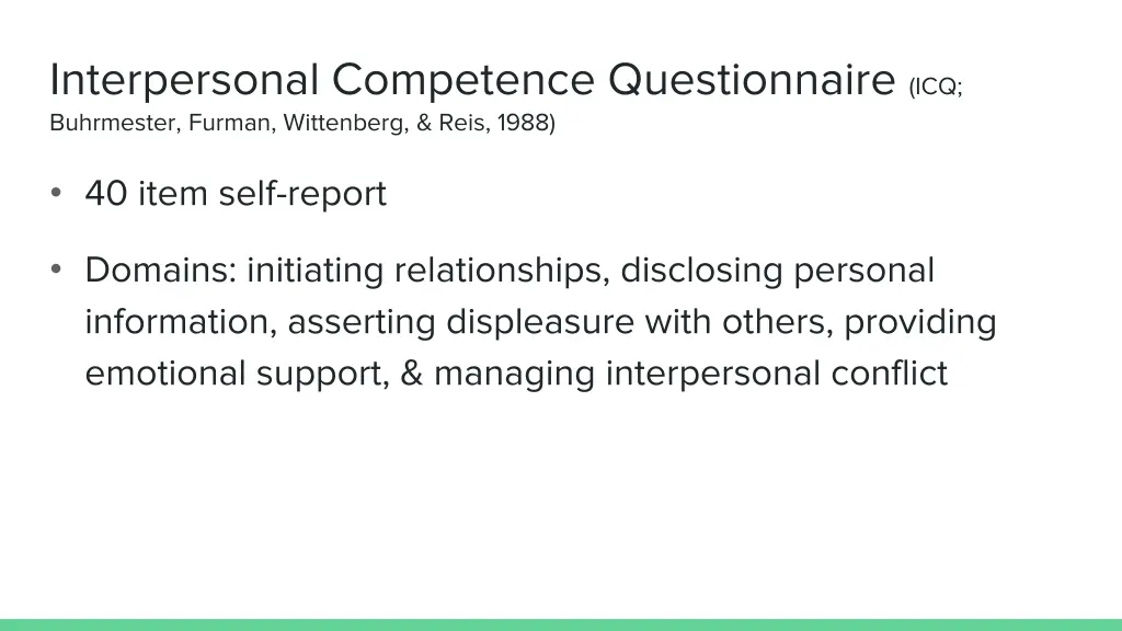 interpersonal competence questionnaire