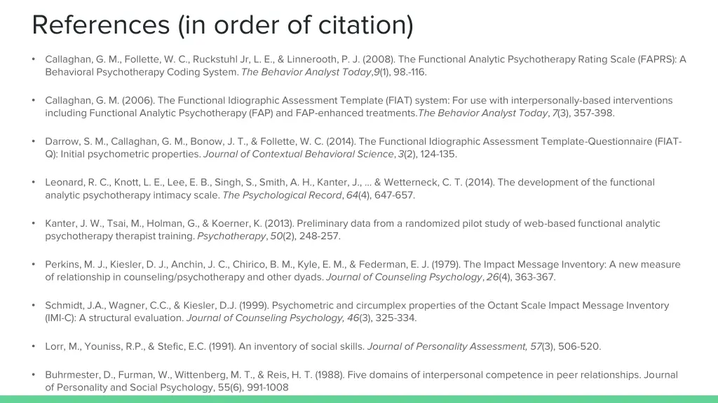 references in order of citation 1