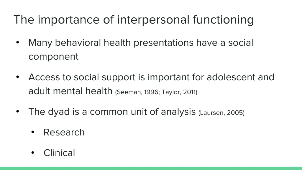 the importance of interpersonal functioning