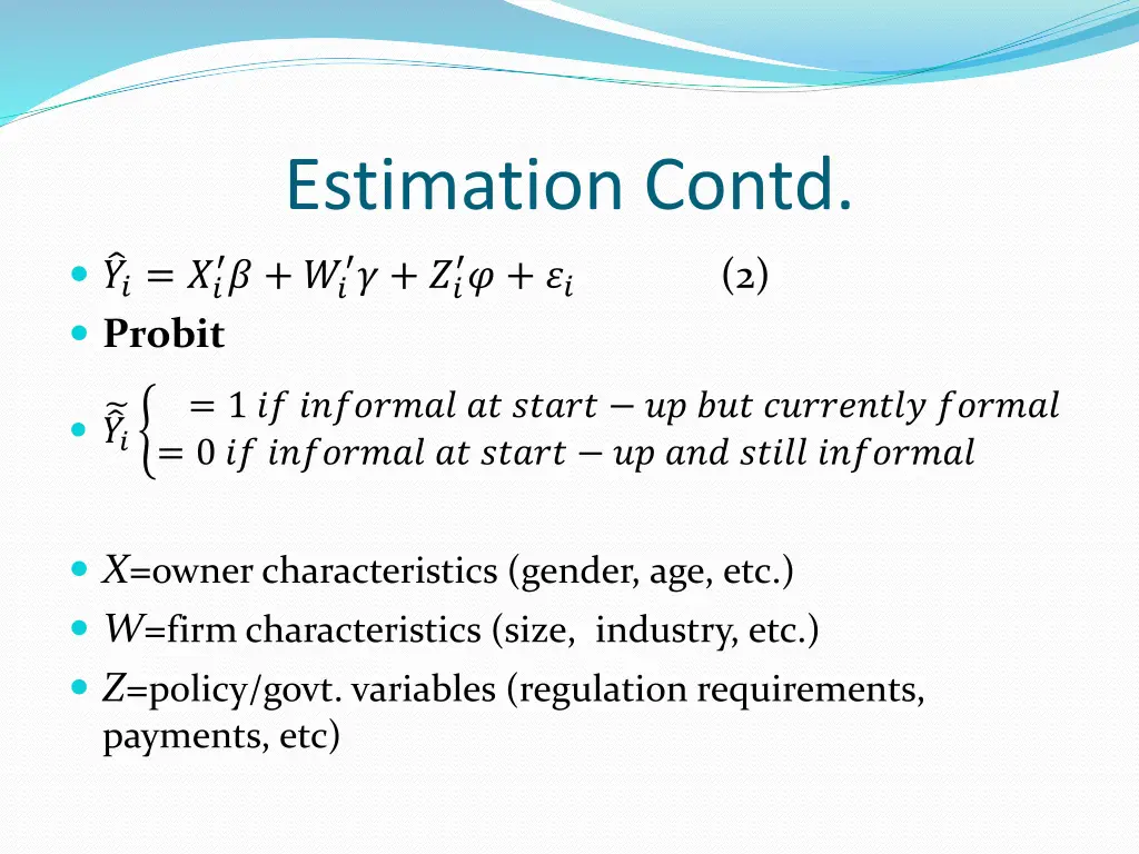 estimation contd