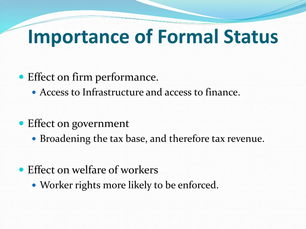 importance of formal status