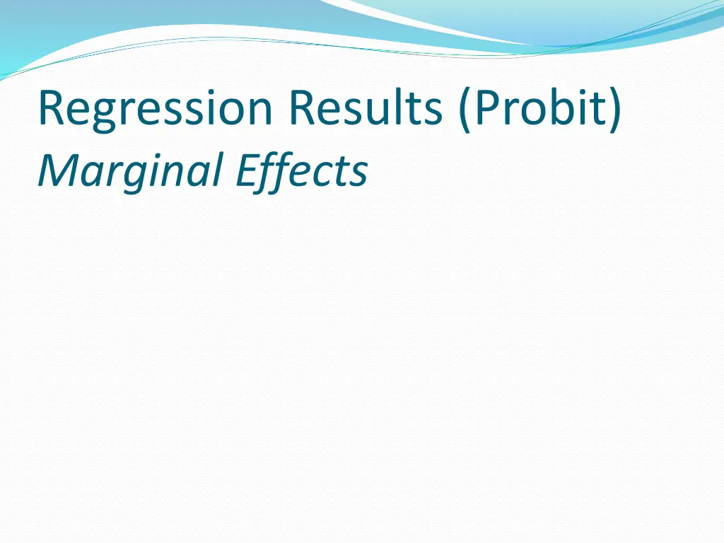 regression results probit marginal effects