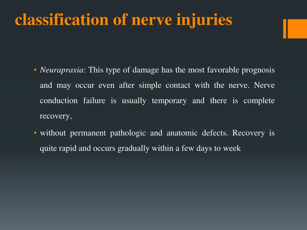 classification of nerve injuries