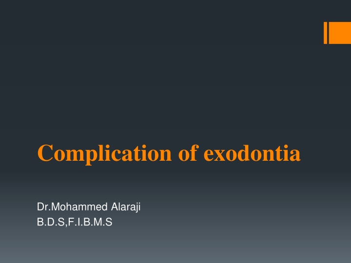 complication of exodontia