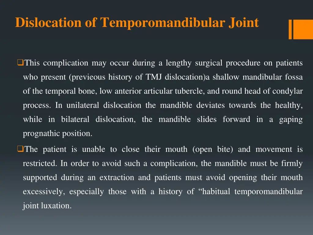 dislocation of temporomandibular joint