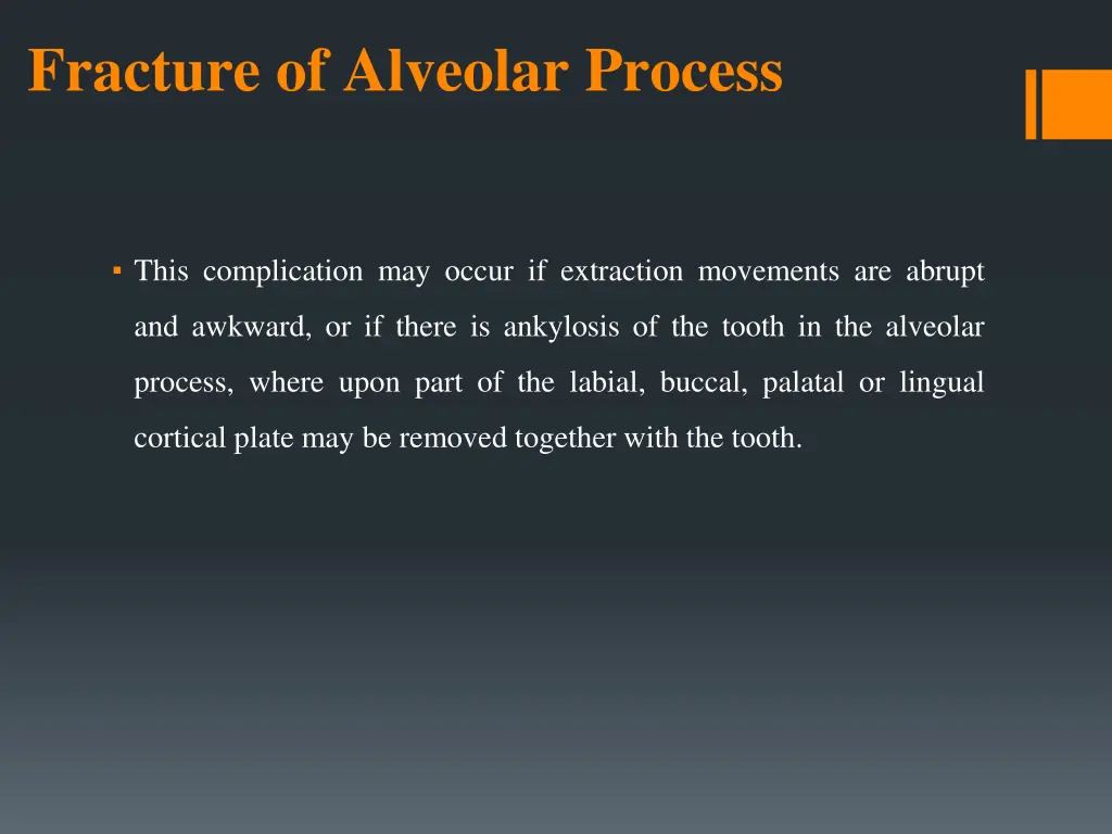 fracture of alveolar process