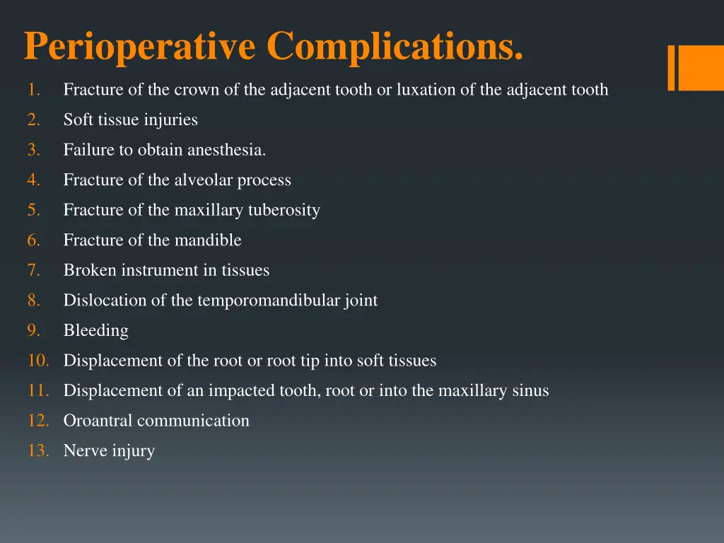 perioperative complications