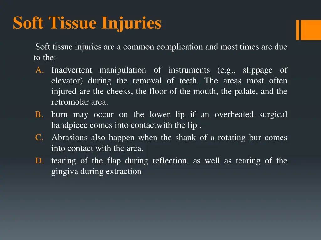 soft tissue injuries