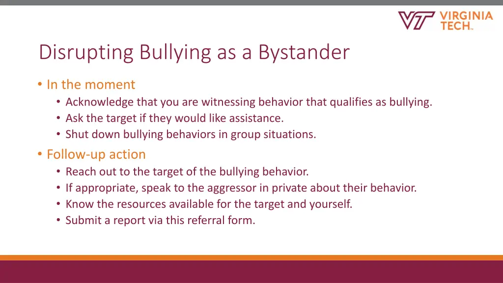 disrupting bullying as a bystander