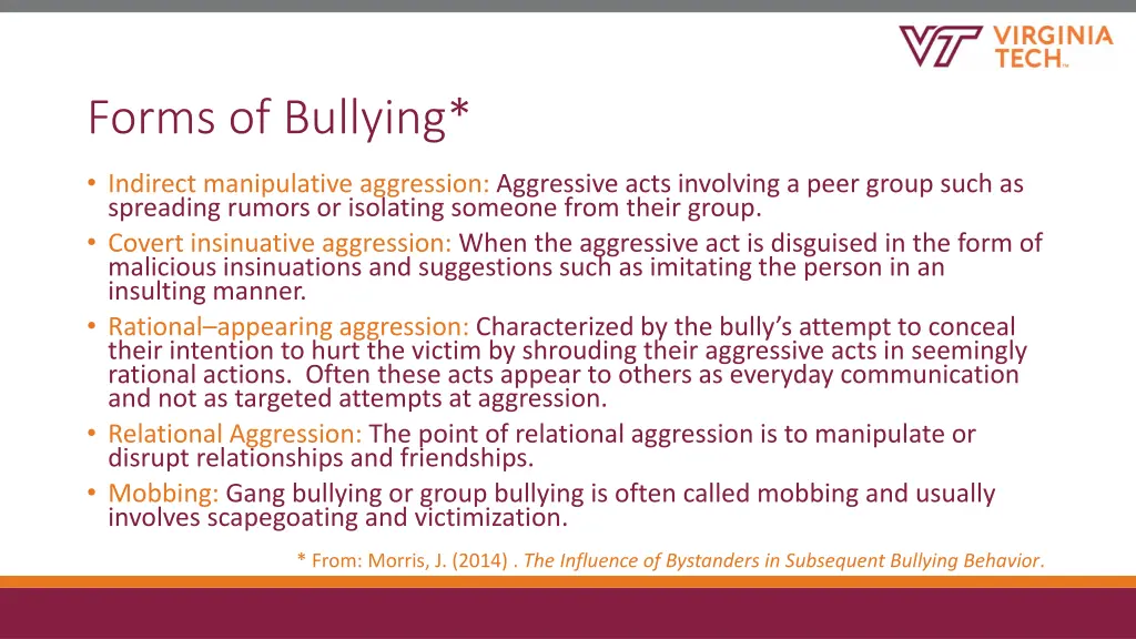 forms of bullying