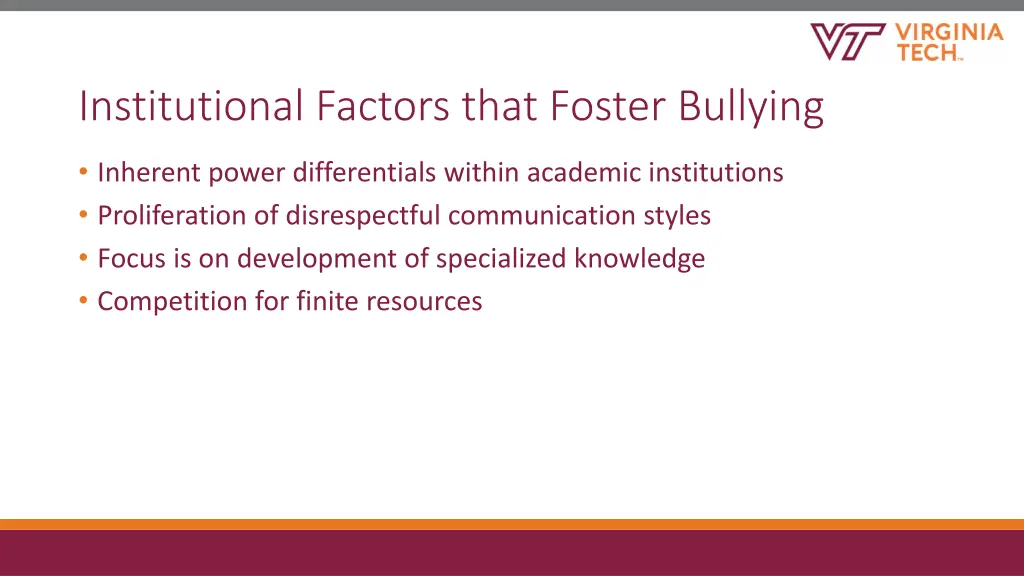 institutional factors that foster bullying