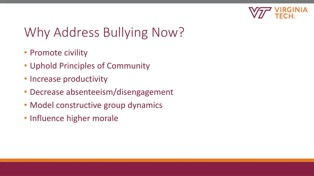 why address bullying now