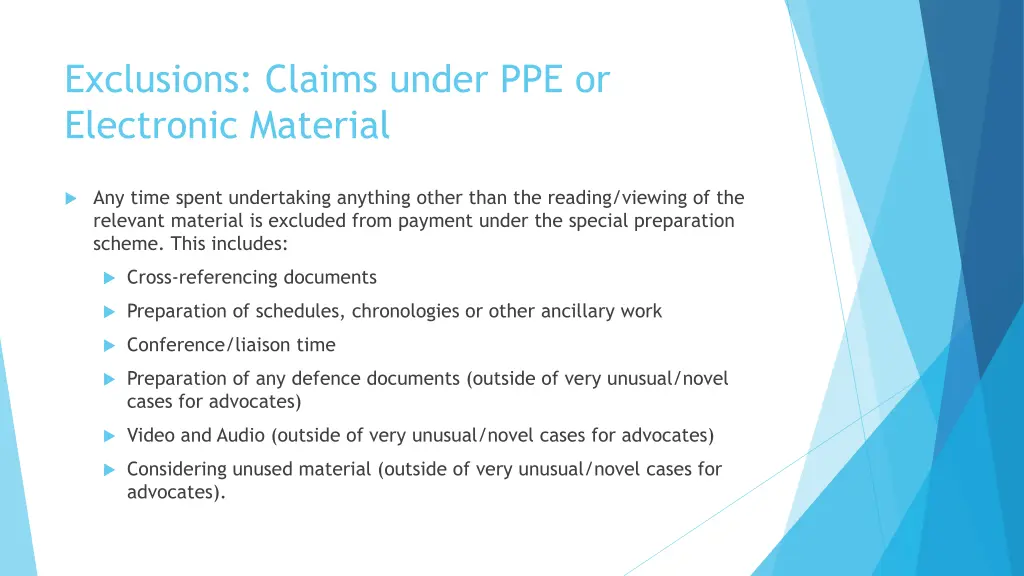 exclusions claims under ppe or electronic material