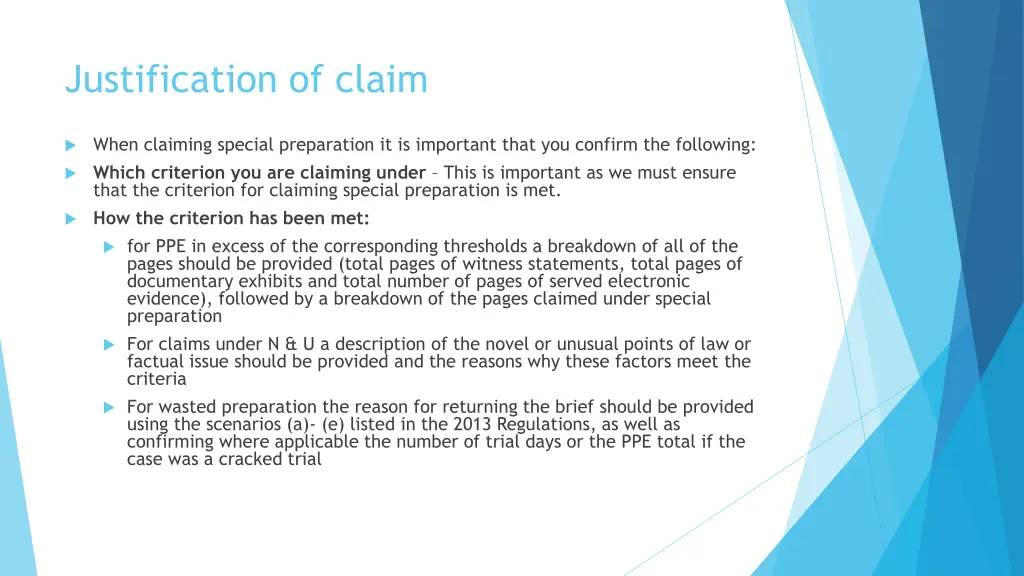 justification of claim