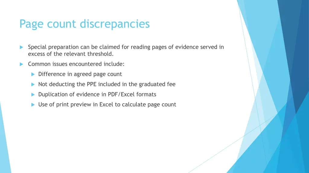 page count discrepancies