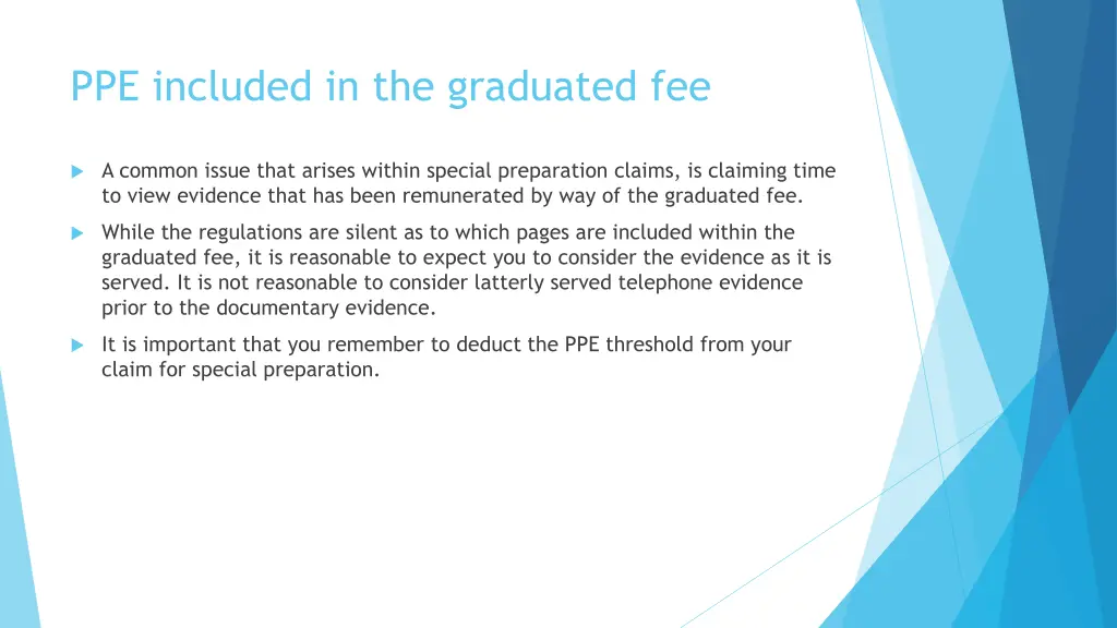 ppe included in the graduated fee