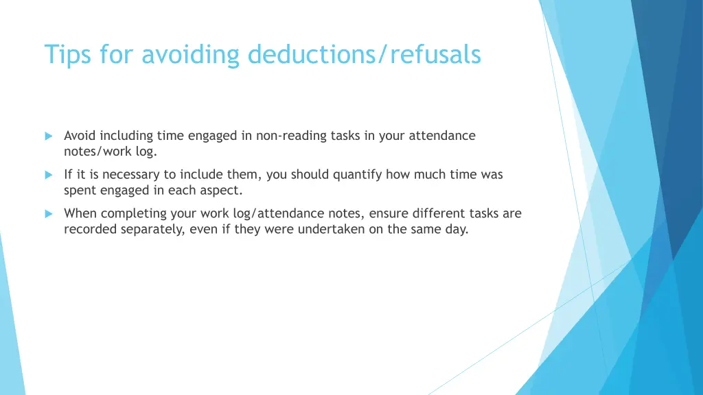 tips for avoiding deductions refusals