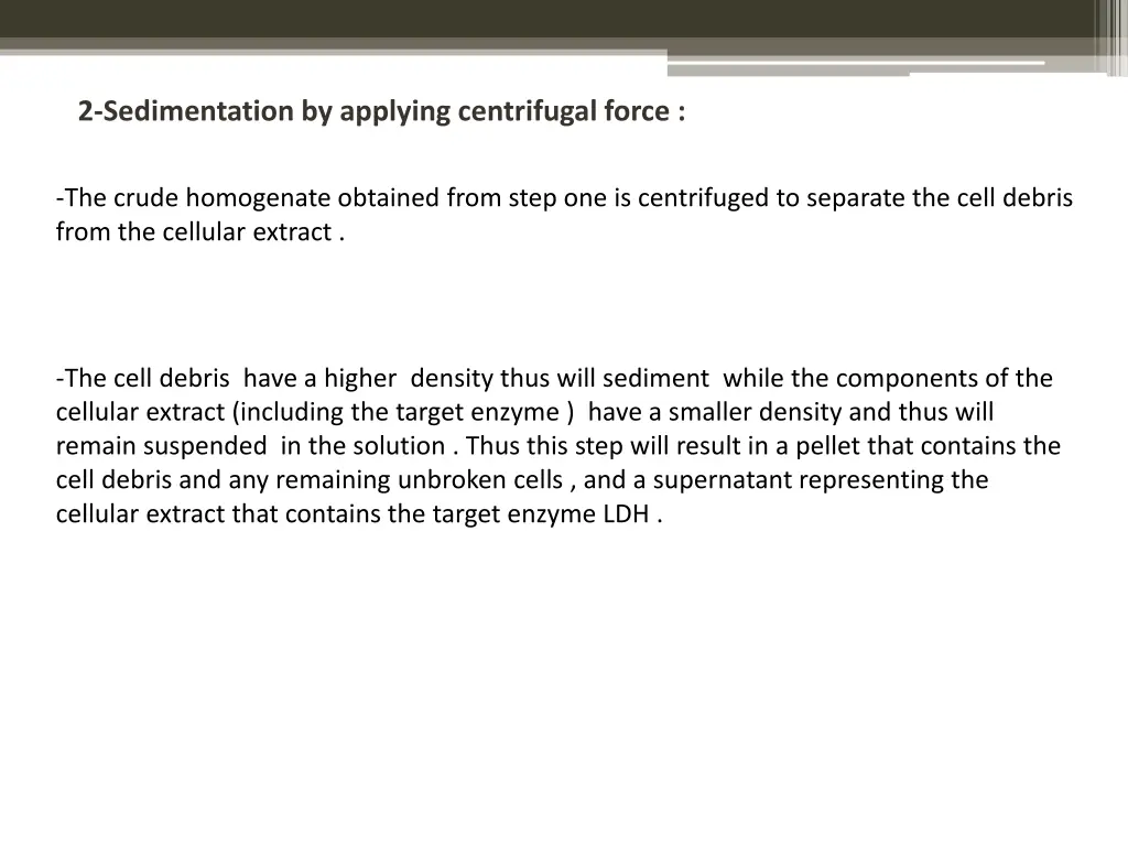 2 sedimentation by applying centrifugal force