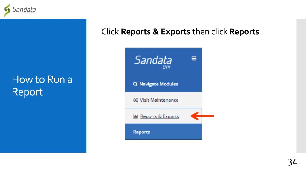 click reports exports then click reports