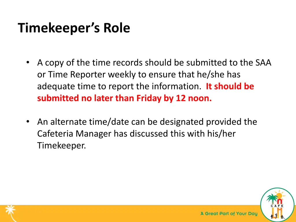 timekeeper s role