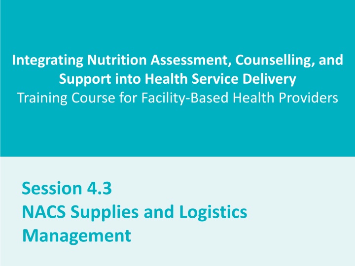 integrating nutrition assessment counselling