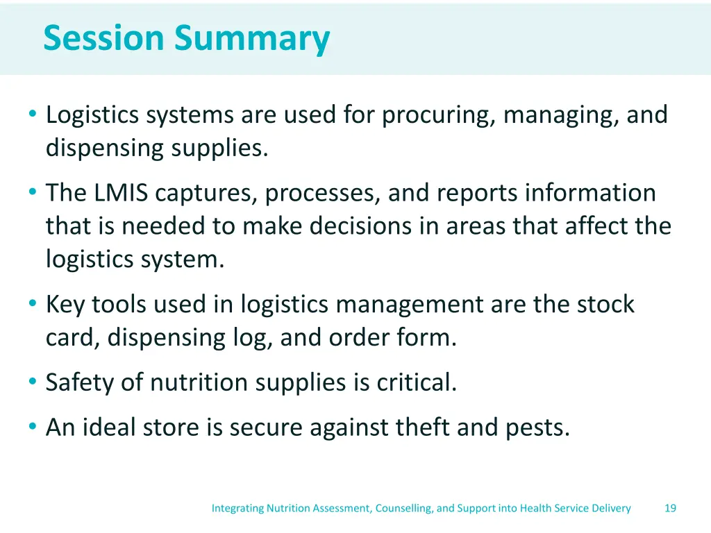 session summary