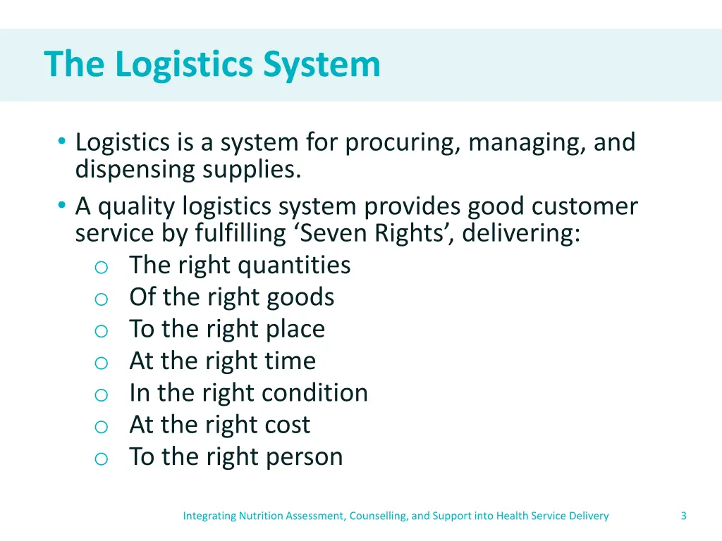 the logistics system