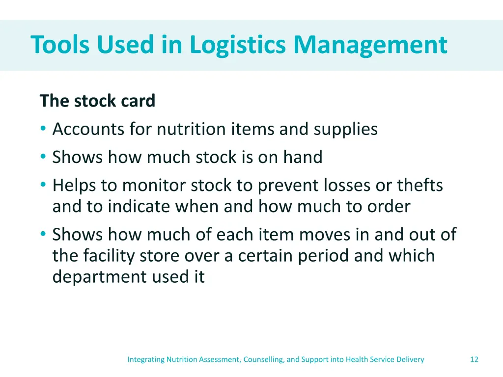 tools used in logistics management 1