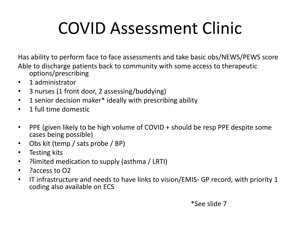 covid assessment clinic