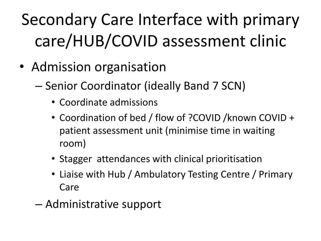 secondary care interface with primary care