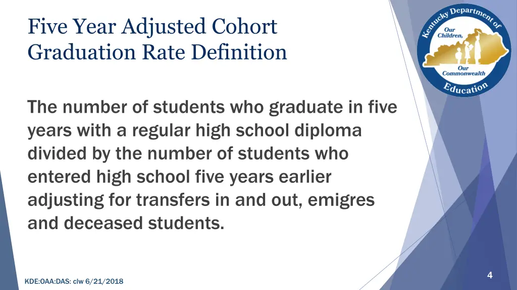 five year adjusted cohort graduation rate