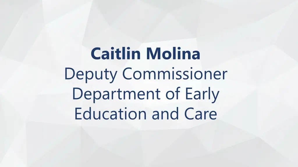 caitlin molina deputy commissioner of eec