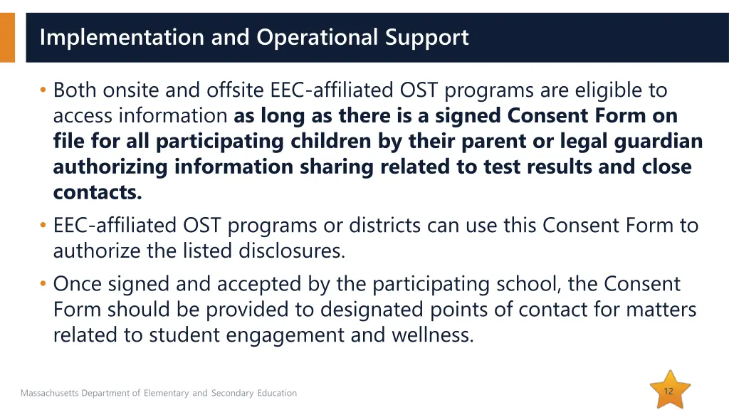 implementation and operational support